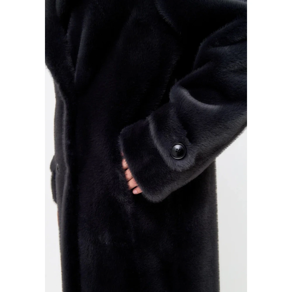 Cesare Gaspari Dubbelknoops Nepbontjas Miriam Zwart Black Dames