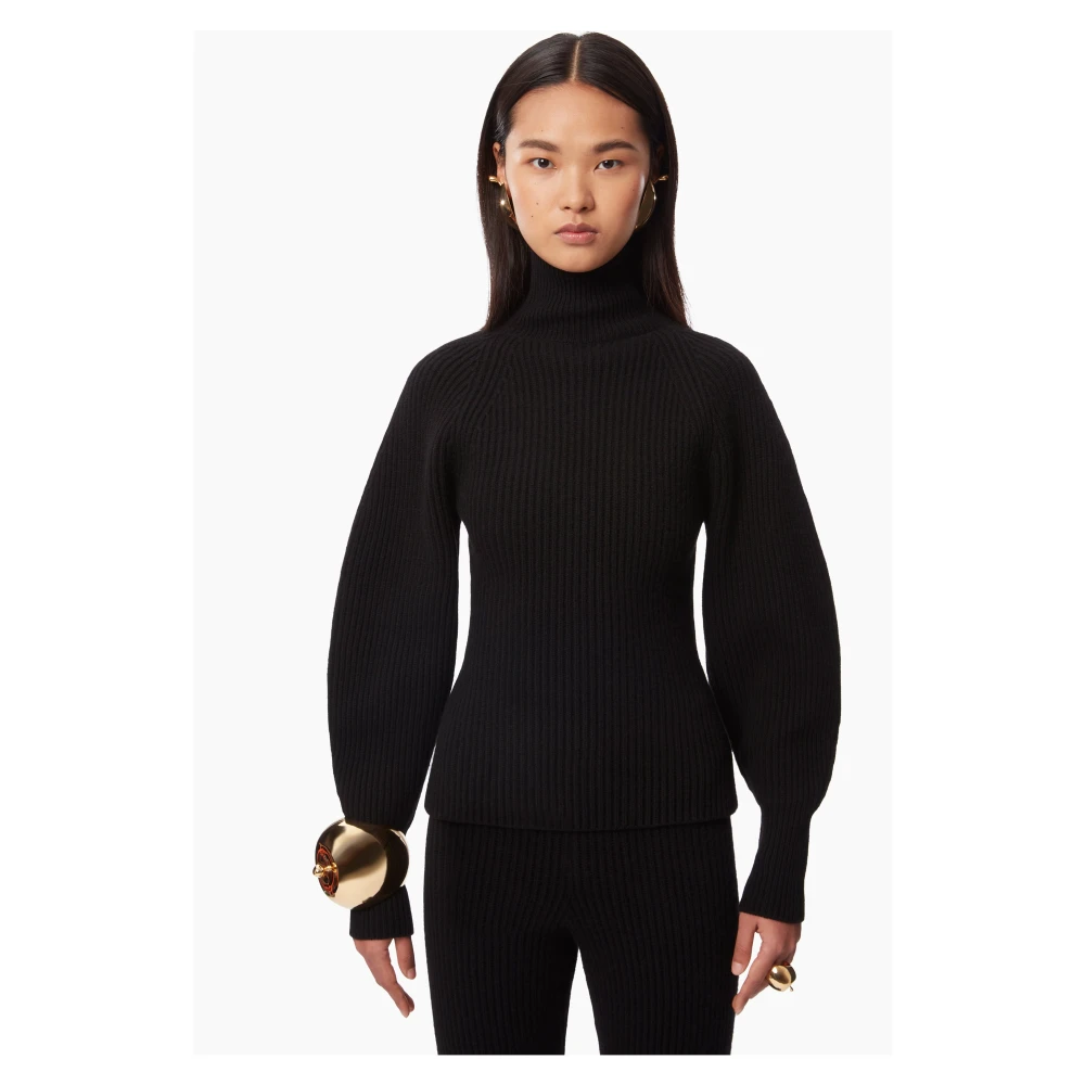 Nina Ricci Zwarte Cocoon Sleeve Turtleneck Sweater Black Dames