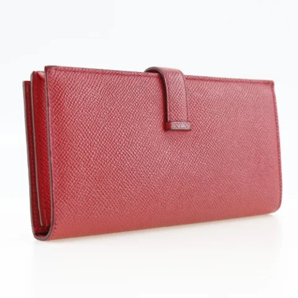 Hermès Vintage Pre-owned Leather wallets Red Dames