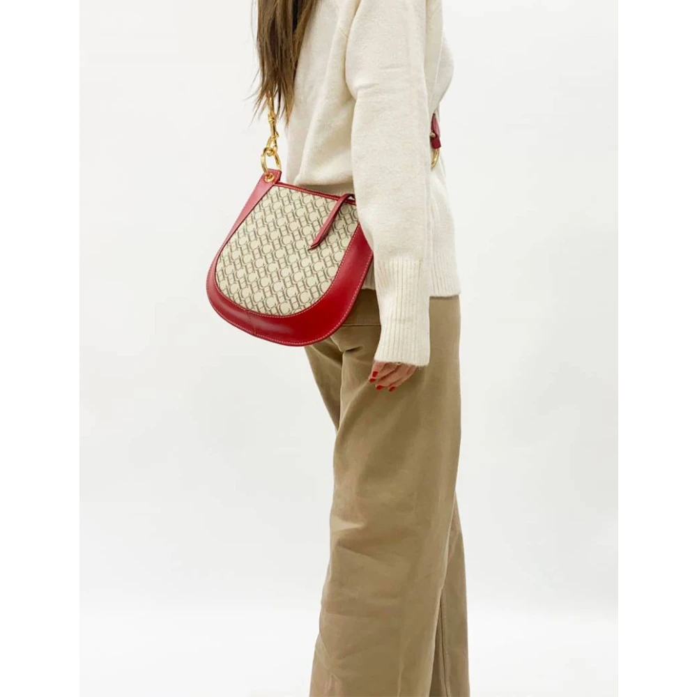 Carolina Herrera Rode leren crossbody tas Castañuela Red Dames