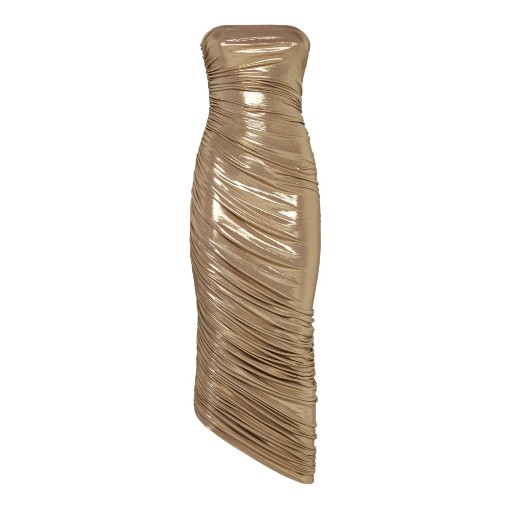 Norma Kamali Gouden Strapless Diana Jurk Yellow Dames