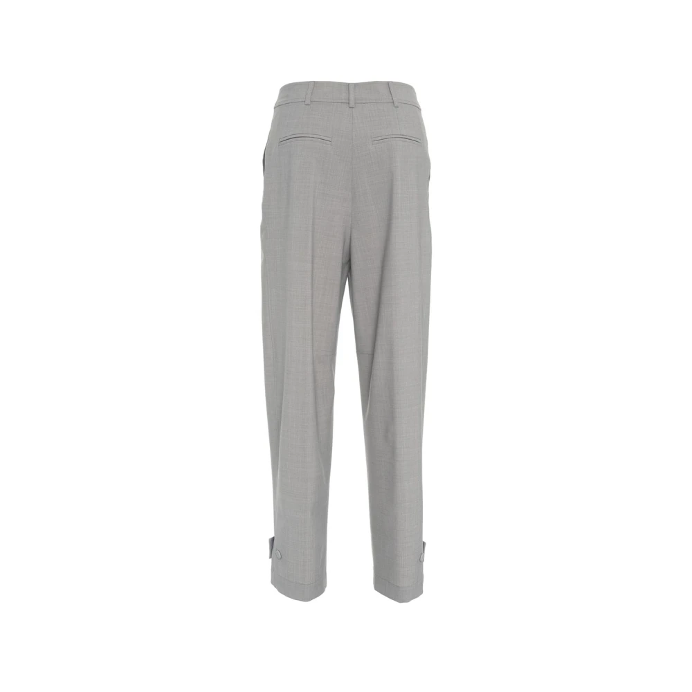 Semicouture Grijze Wijde Pijp Wolmix Broek Gray Dames