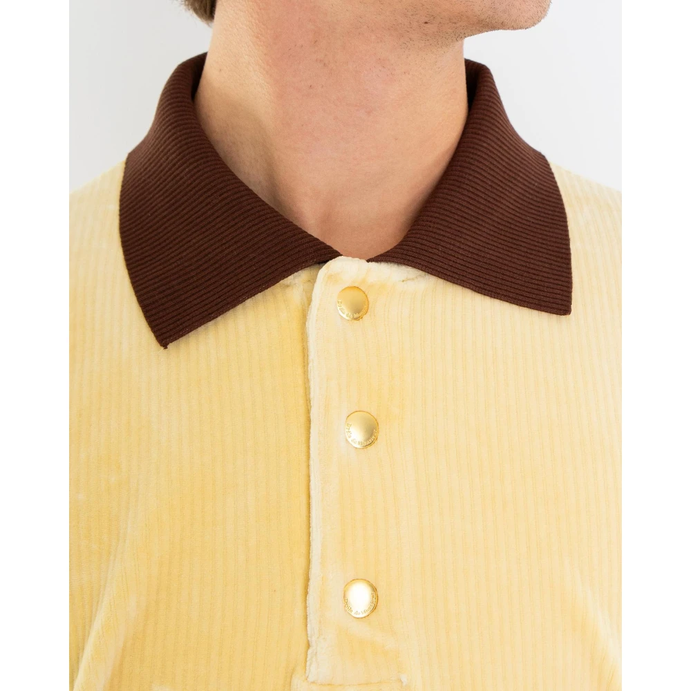 Drole de Monsieur Velours Polo Shirt Yellow Heren