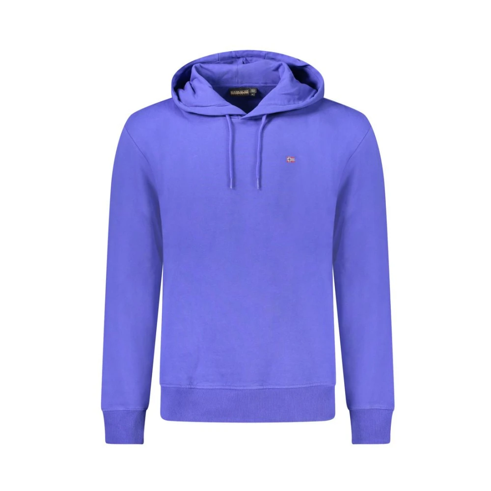Napapijri Men's Blue Cotton Jumper Hoodie - Hoodies - S - Sweatshirts & Hoodies