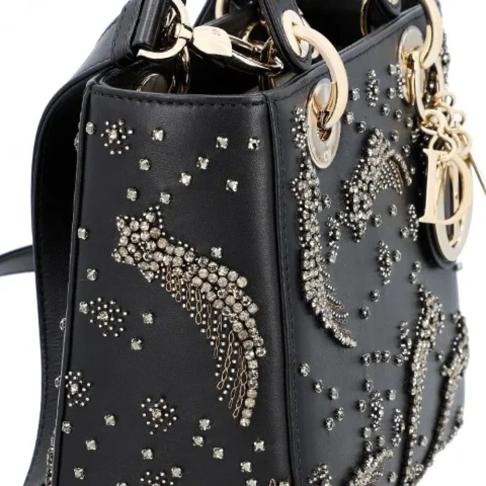 Dior Vintage Pre-owned Leather handbags Black Dames