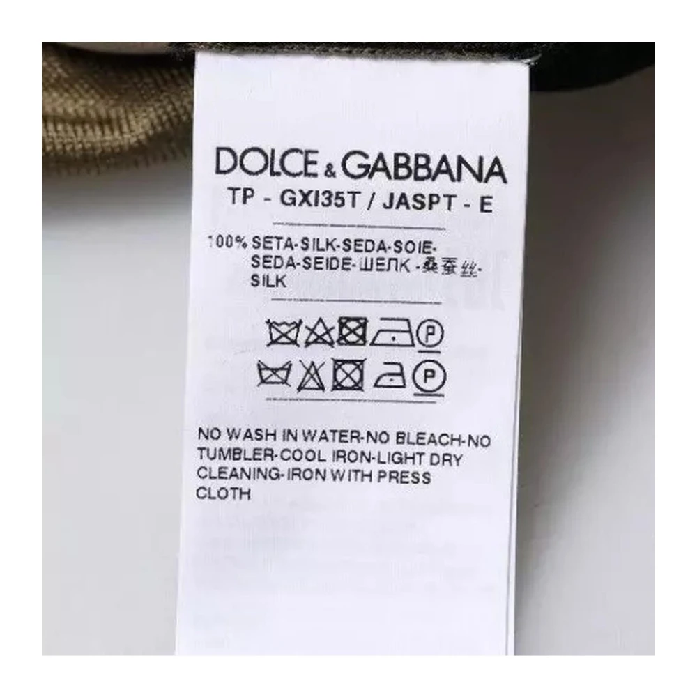 Dolce & Gabbana Camouflage Zijden Polo Shirt Korte Mouw Multicolor Heren