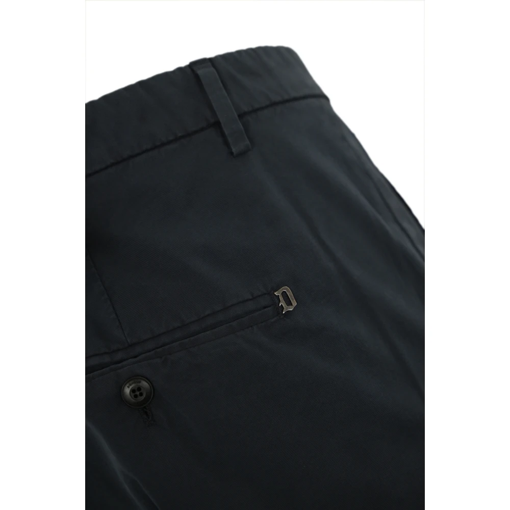 Dondup Blauwe Katoenen Stretch Slim Fit Broek Blue Heren