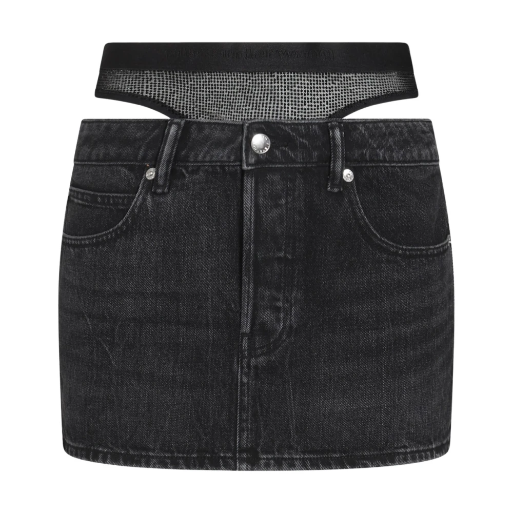 Alexander wang Grijze Katoenen Minirok met Rits Black Dames