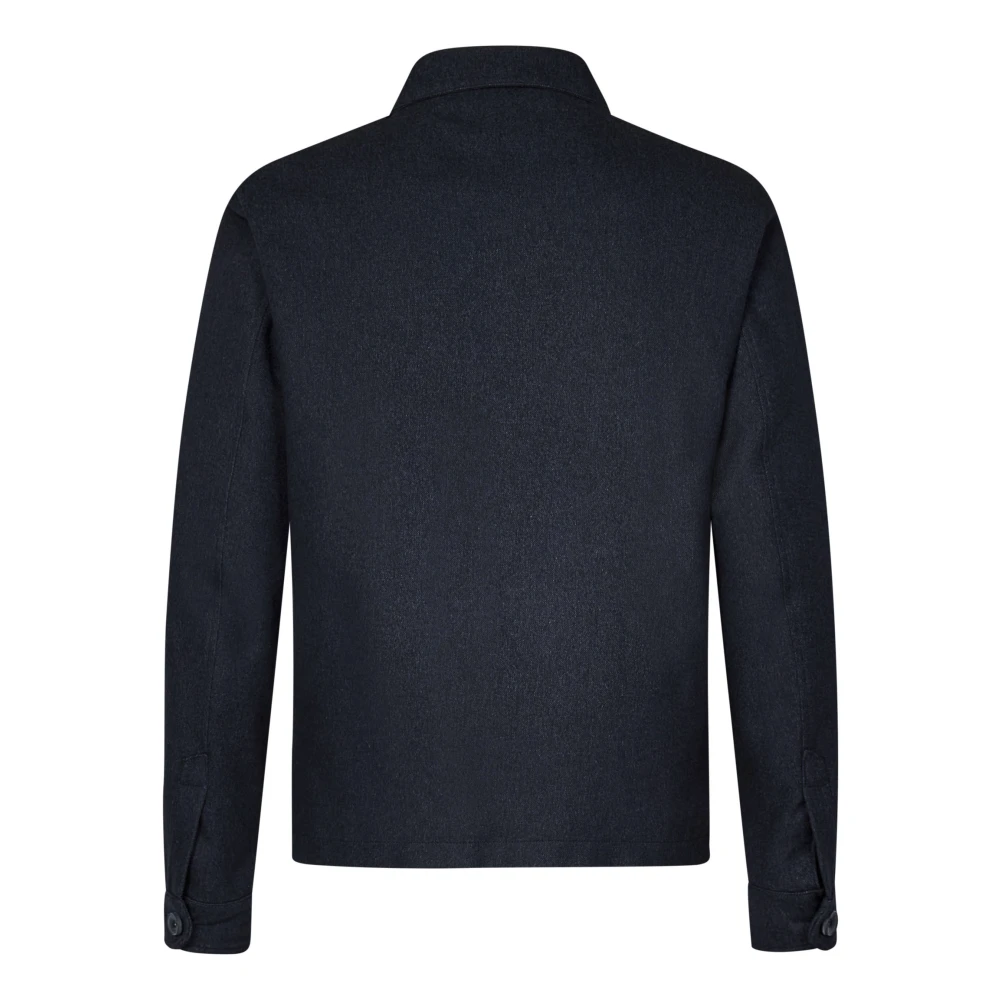 Herno Elegante Kasjmieren Zijden Jas Blue Heren