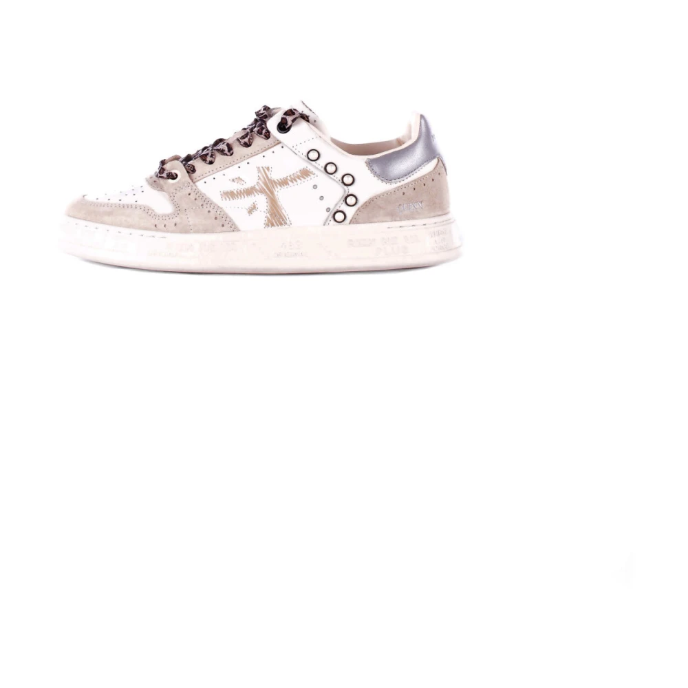 Premiata Logo Sneakers Mocka Gummisula White, Dam