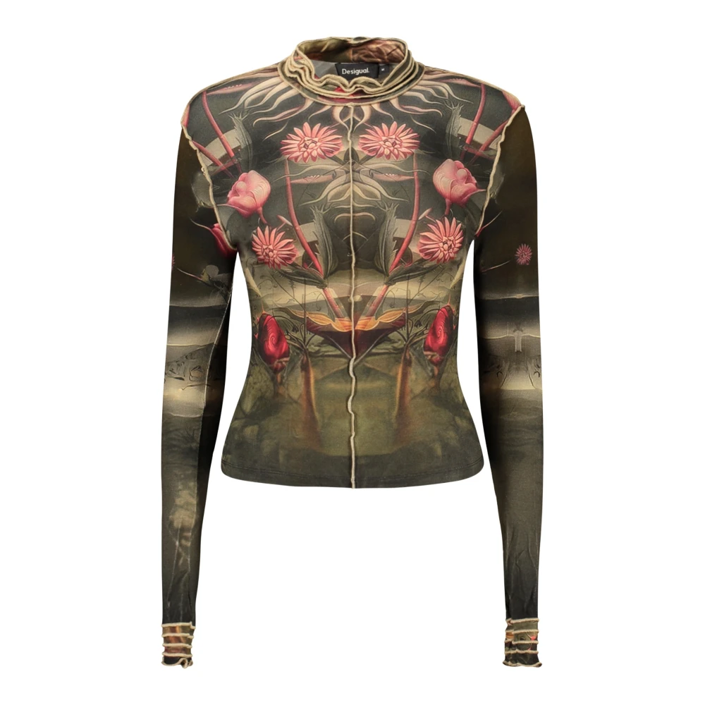 Desigual, Damen, Shirts, Langarmshirt mit Print für Damen, Schwarz, (XS) - Bild 4