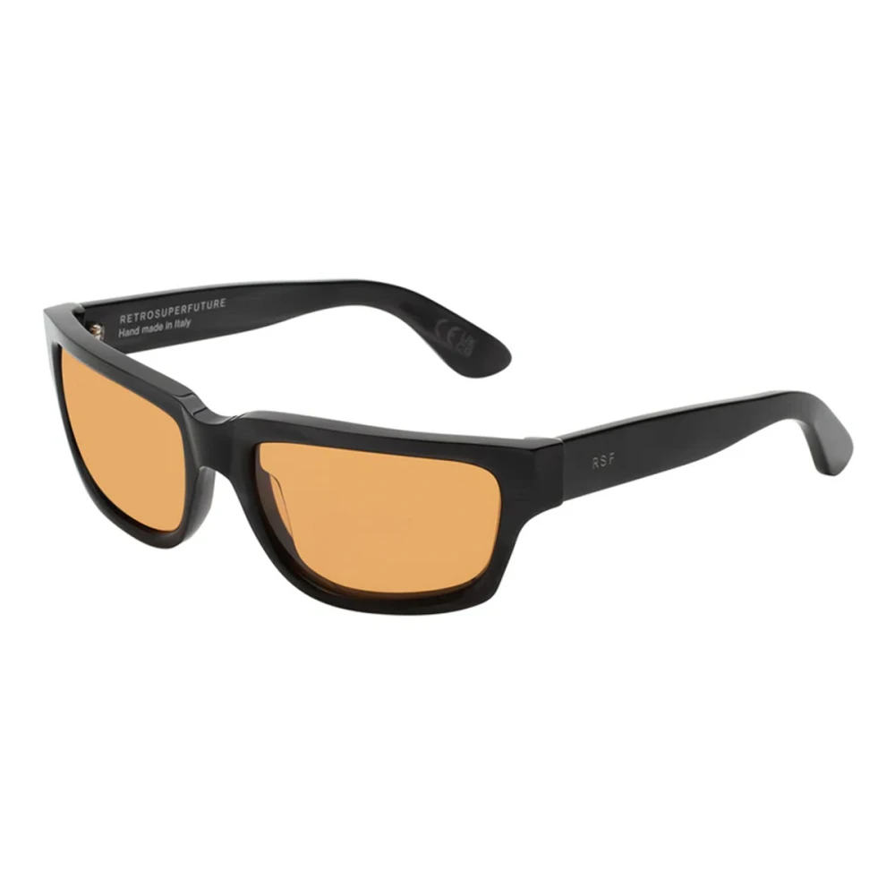 Retrosuperfuture Unisex Orange Mg4 Thelonius Fiammato Sunglasses Acetate Black Squared Normal - Image 2