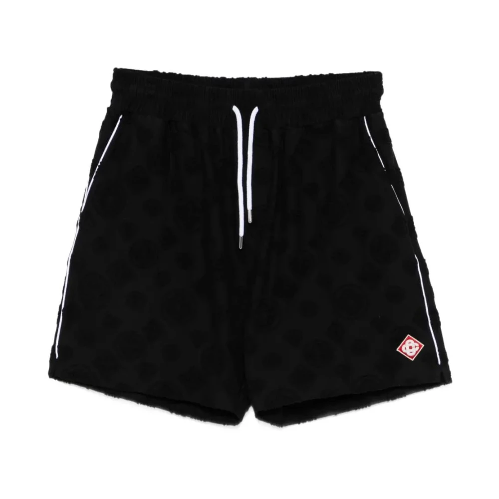 Casablanca Men's Black Towelling Monogram Short - Training Shorts - M - Sport