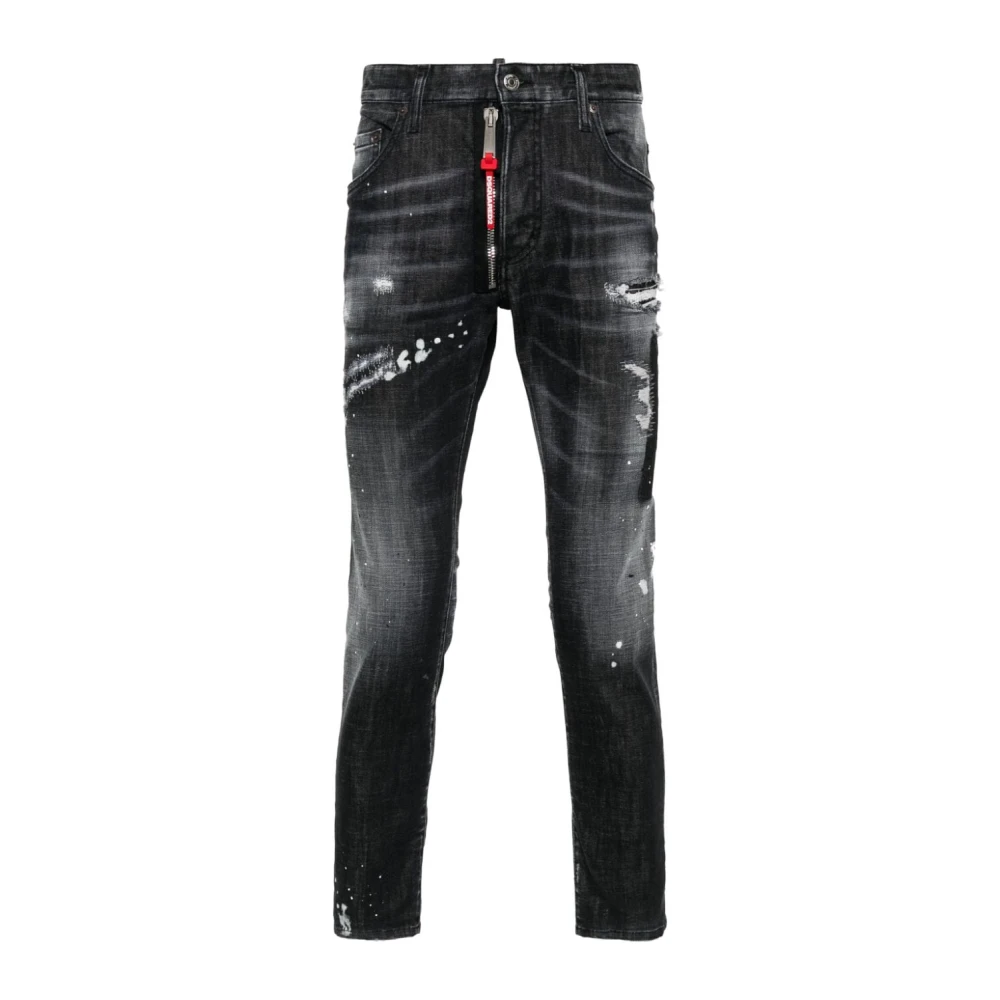 Dsquared2 Klassieke Denim Jeans voor Dagelijks Gebruik Black Heren