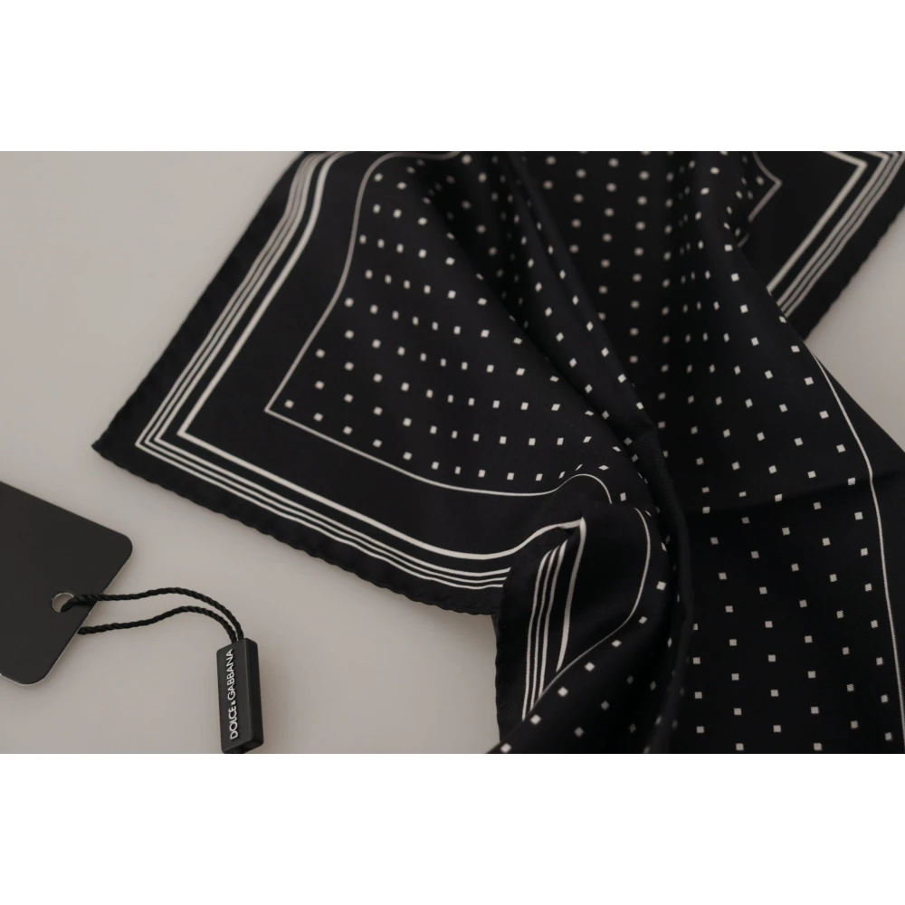 Dolce & Gabbana Luxe Zijden Polka Dot Sjaal Black Heren