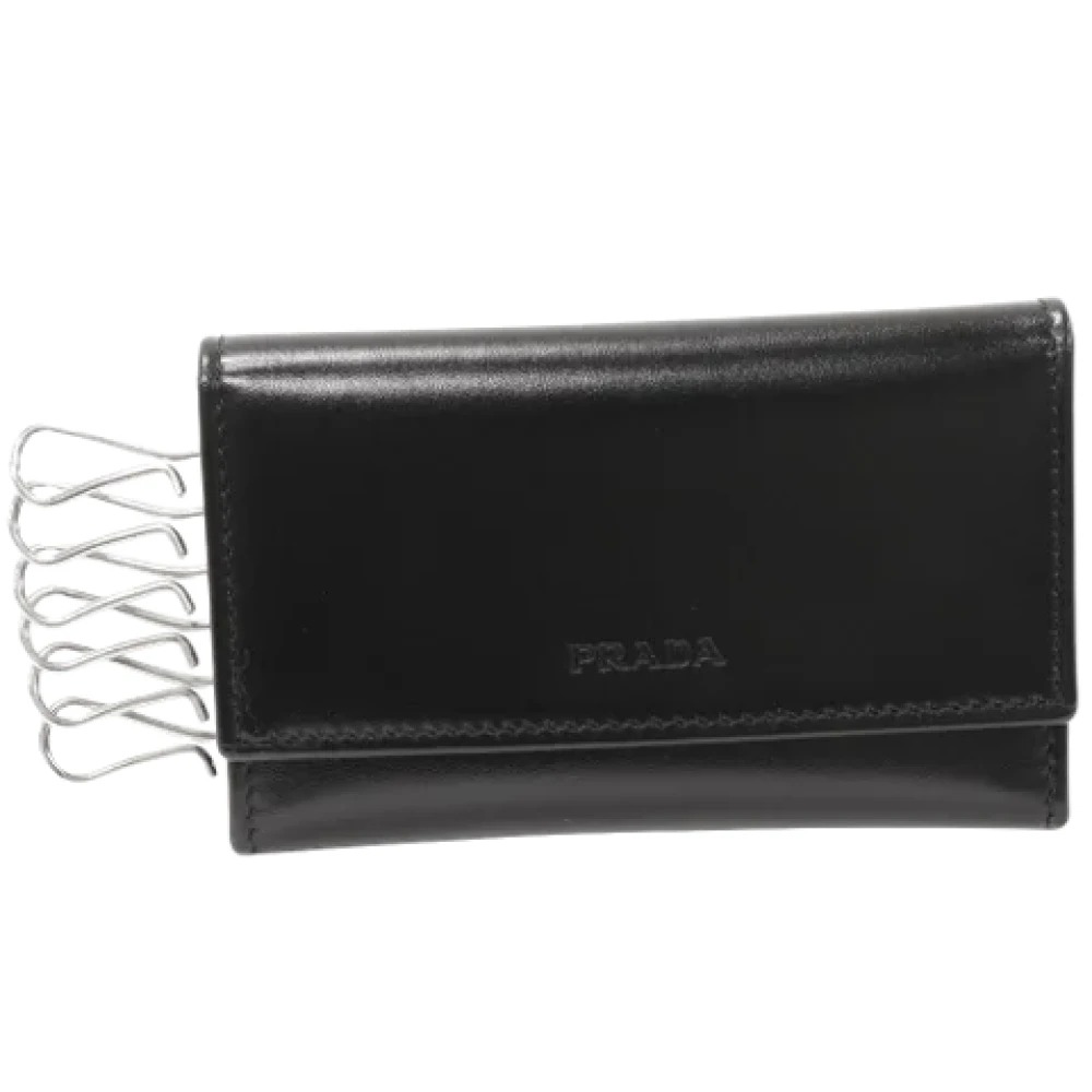 Prada Vintage Pre-owned Leather key-holders Black Dames