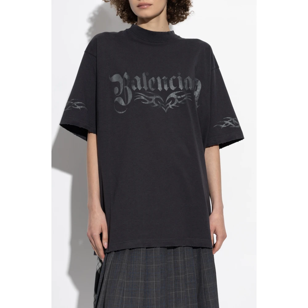 Balenciaga T-shirt met print Black Dames