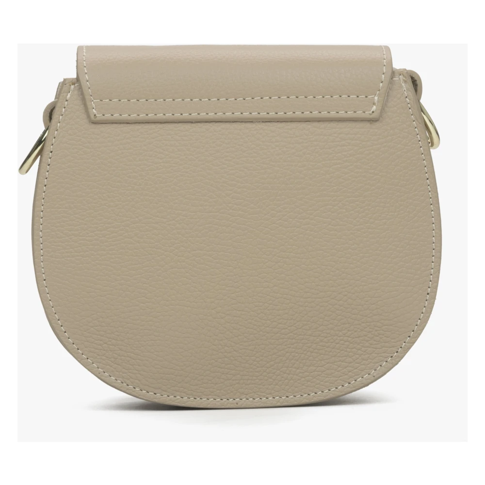 Estro Italiaans Leren Kleine Beige Crossbody Tas Er00115027 Beige Dames