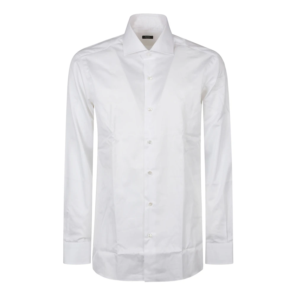 Barba Napoli Stijlvolle Lange Mouw Hals Shirt White Heren