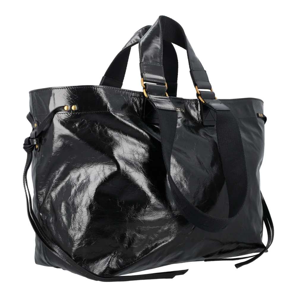 Isabel marant Zwarte Leren Handtas met Bovenhandvatten Black Dames