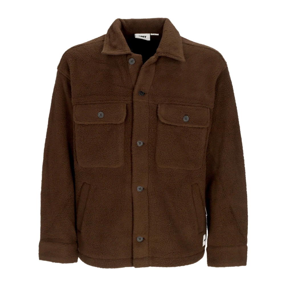 Obey Gewatteerd Shirt Jack Java Bruin Brown Heren
