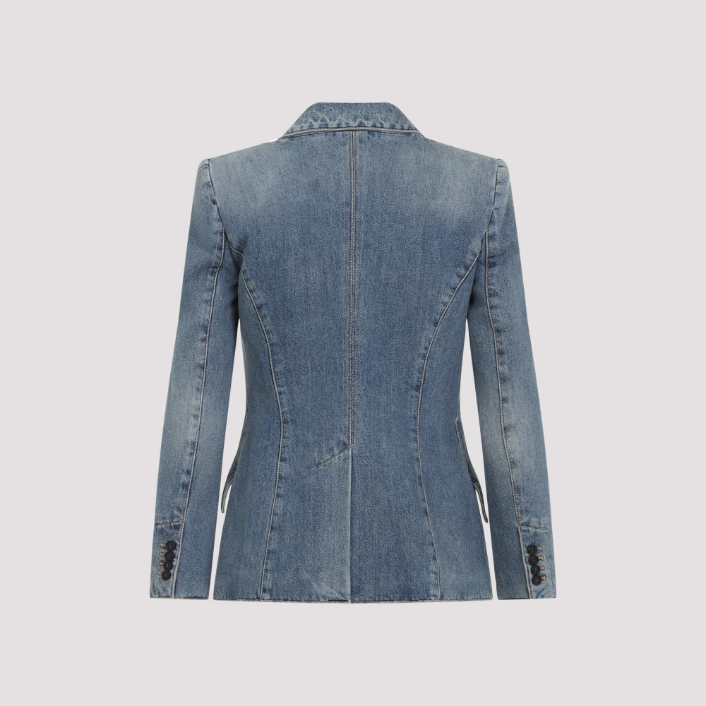 alexander mcqueen Stonewashed Denim Jack Blue Dames