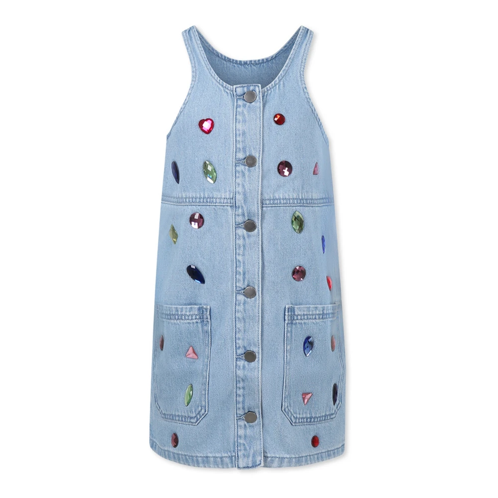 Stella McCartney Ljusblå Denim Overall med Ädelstenar Blue, Flicka