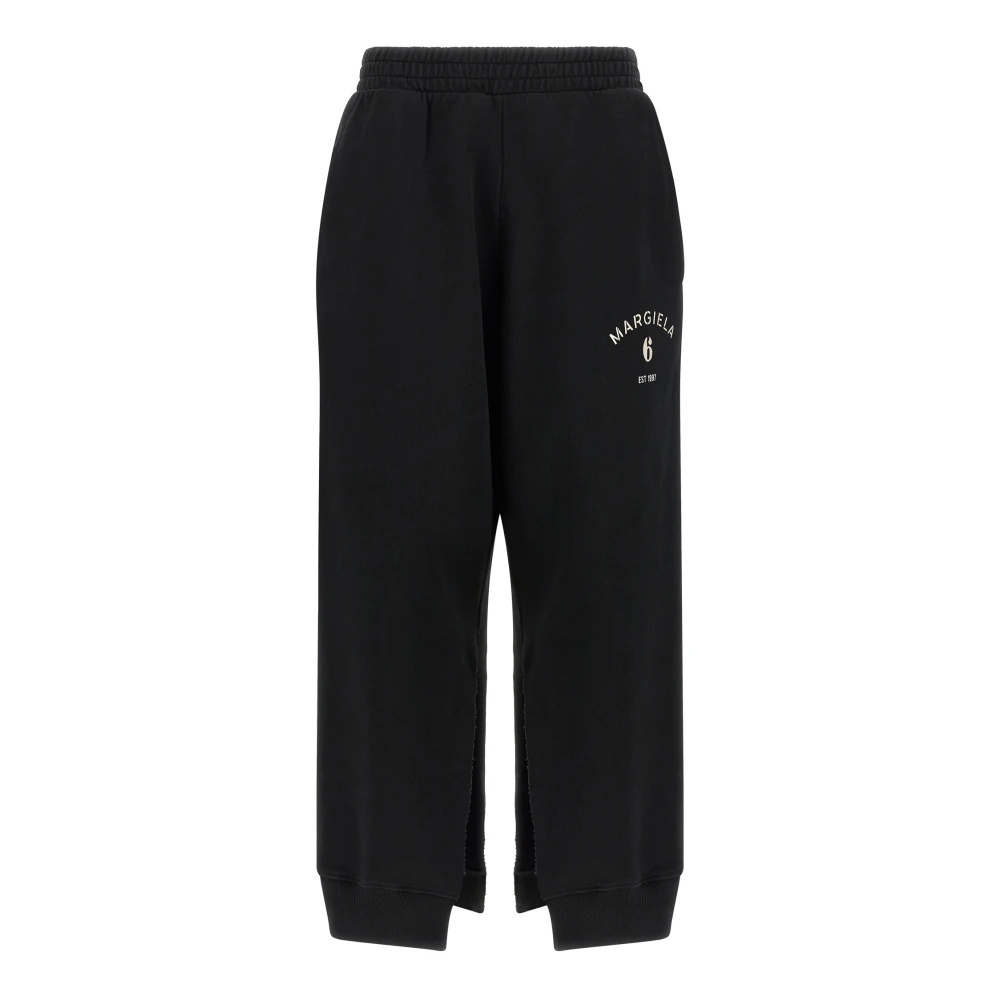 Mm6 Maison Margiela Vrouw Zwart Broeken Dames, 2XS, Katoen, Sportbroek