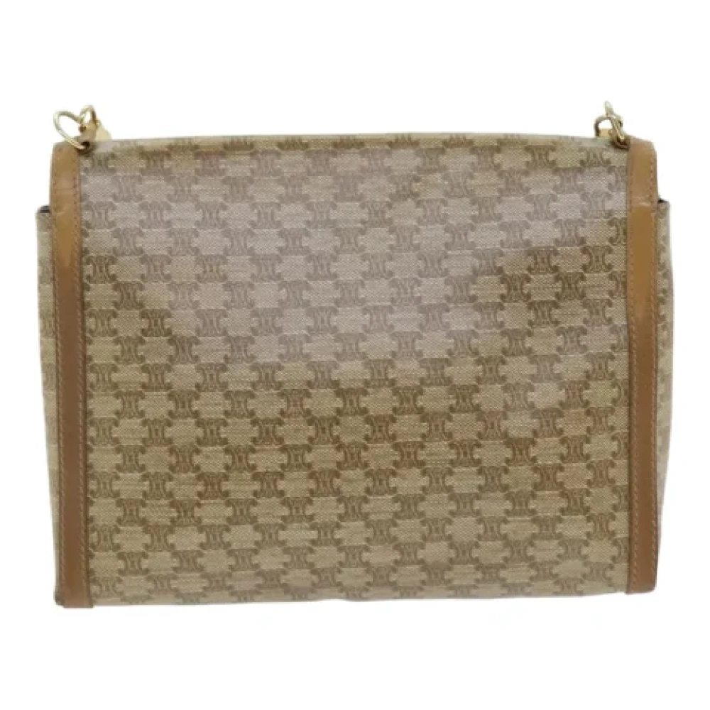 Celine Vintage Pre-owned Canvas shoulder-bags Beige Dames