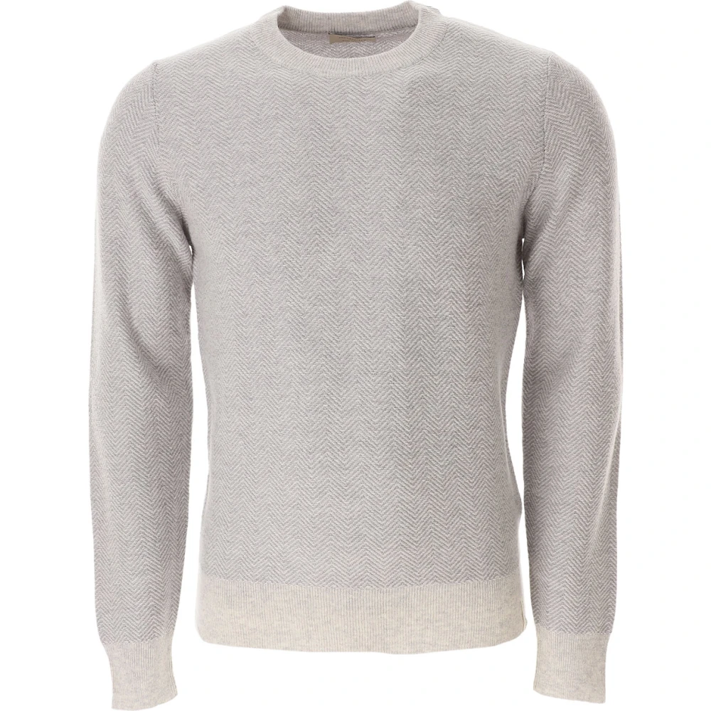 Brooksfield Round-neck Knitwear Gray Heren