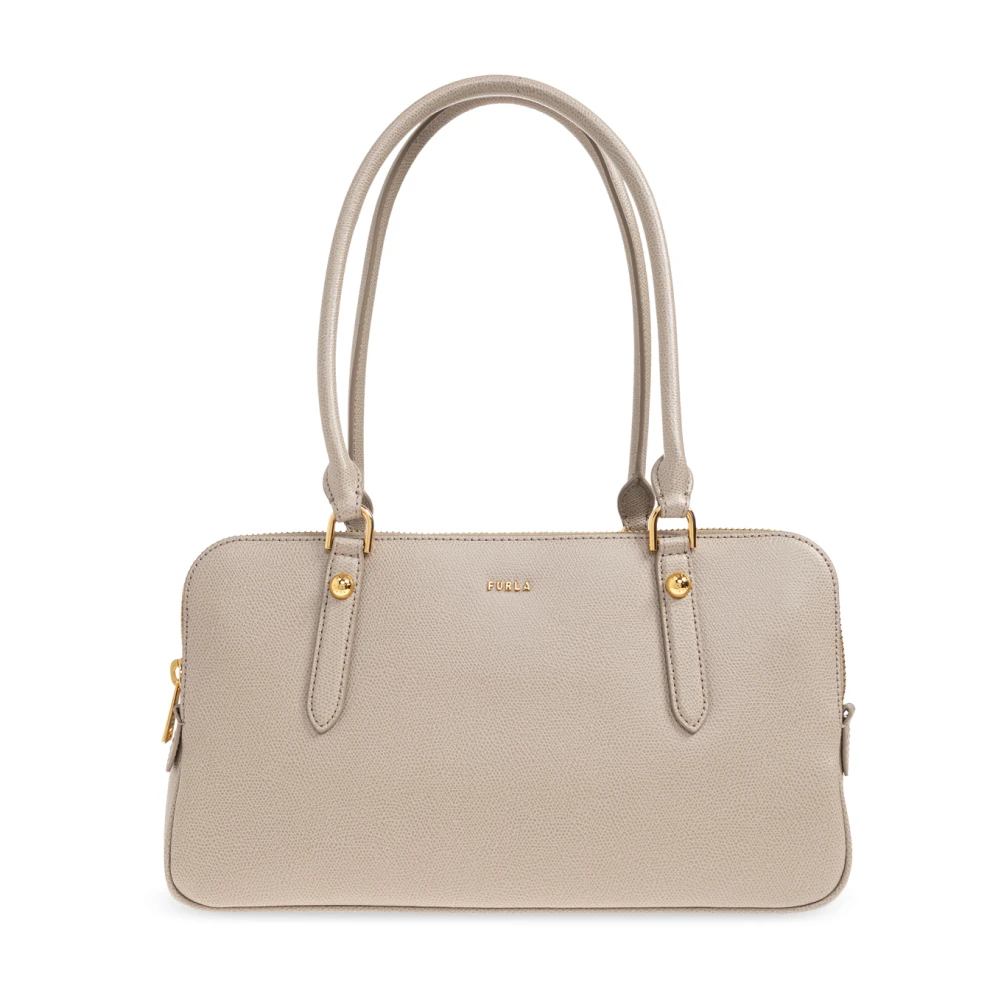 Furla Vrouw Beige Tassen Dames, One Size, Leer, Giulia Medium Schoudertas