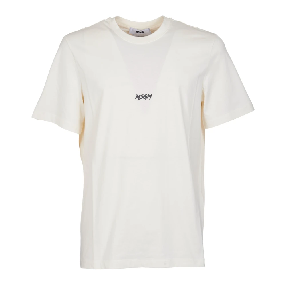 Msgm Casual Logo T-shirt Beige Heren