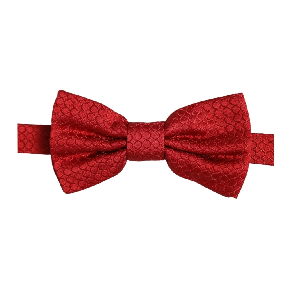 Dolce & Gabbana Men Red 100% Silk Adjustable Neck Papillon Bow Tie - Image 2