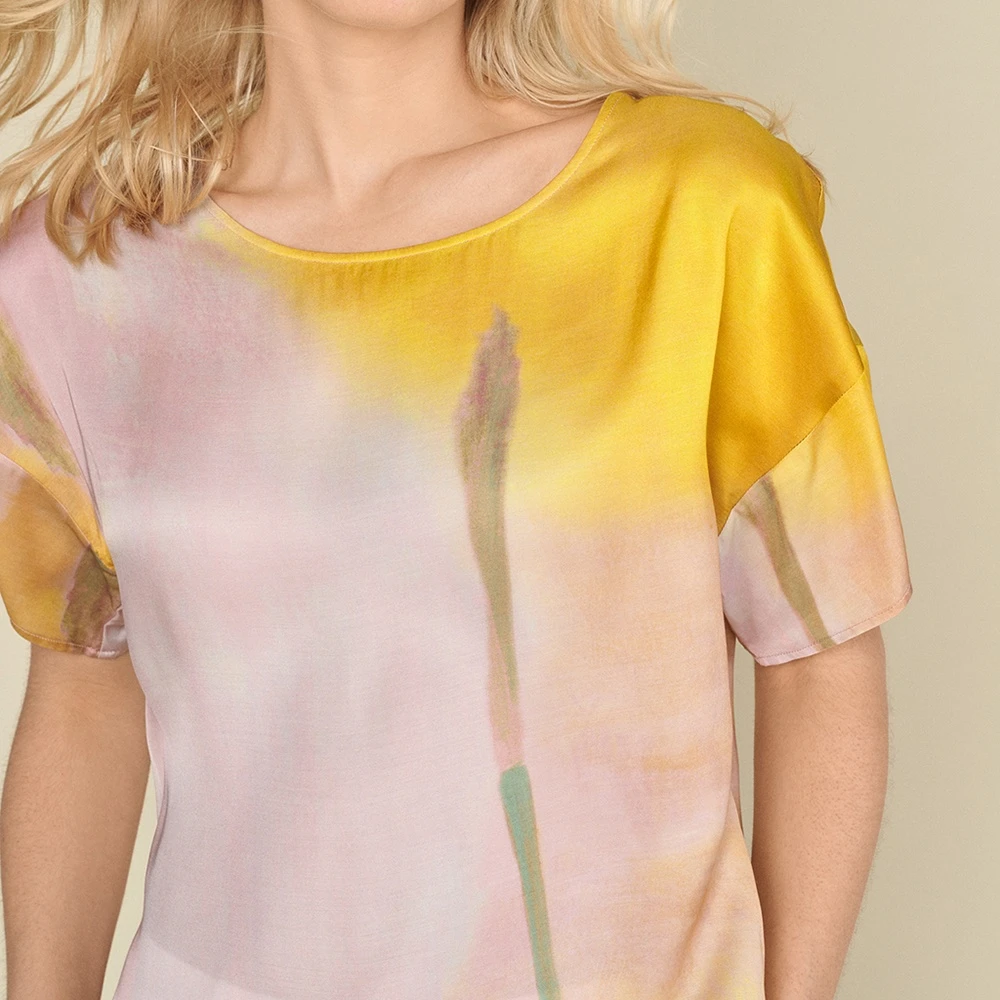 Marie Méro Roze en Geel Print Blouse Tuniek Multicolor Dames