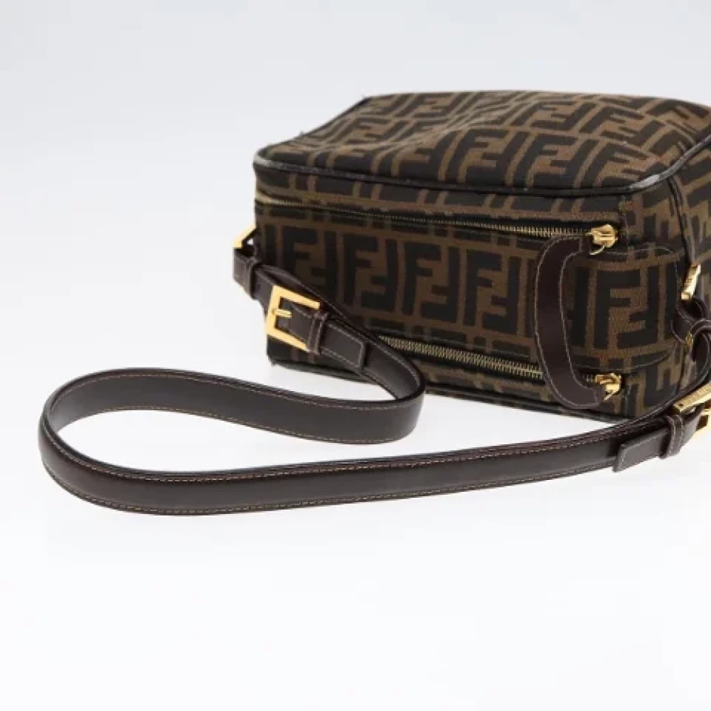 Fendi Vintage Pre-owned Canvas shoulder-bags Brown Dames