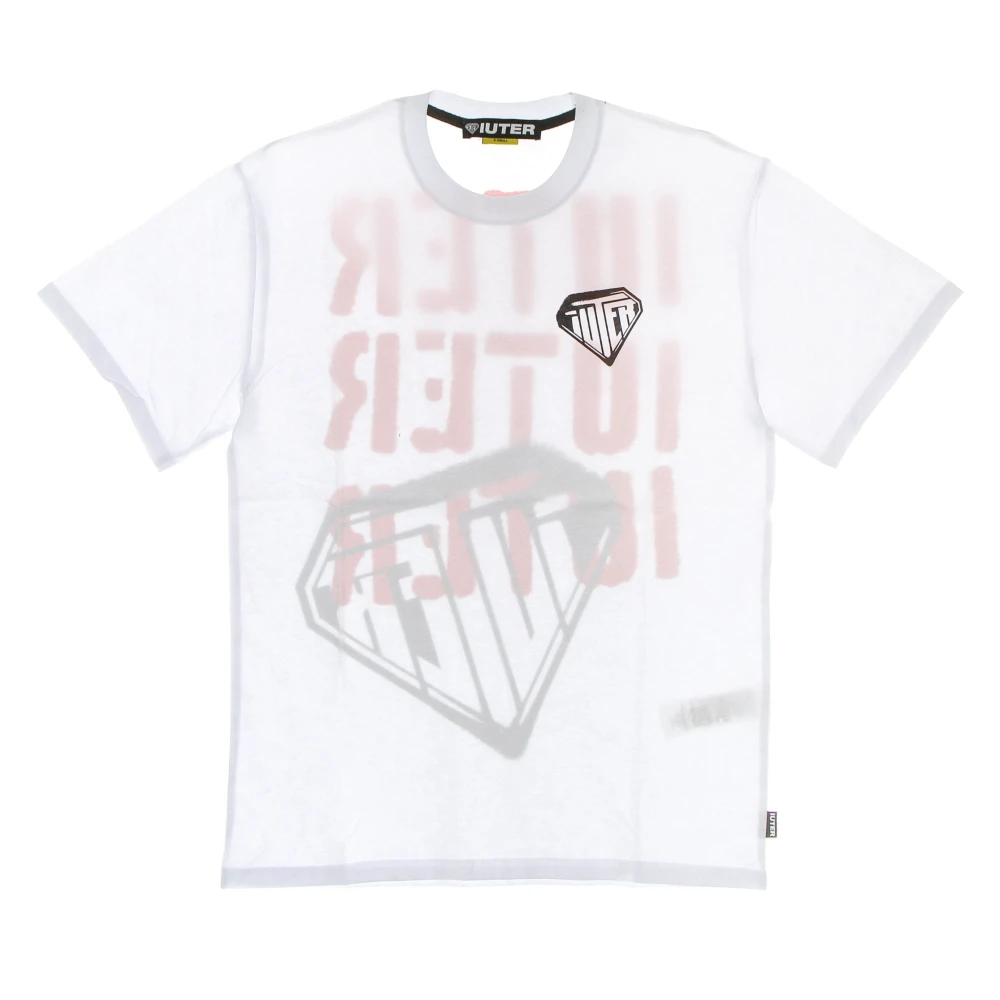 Iuter Stencil Tee Wit Korte Mouw T-shirt White Heren