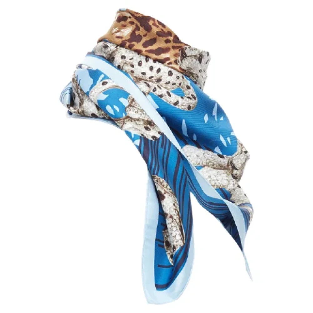 Cartier Vintage Pre-owned Silk scarves Blue Dames
