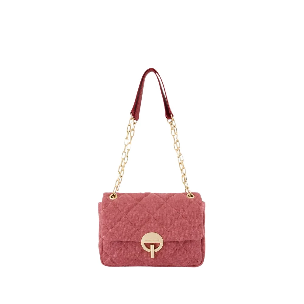 Vanessa Bruno Roze Linnen Moon Bag Double Wear Pink Dames