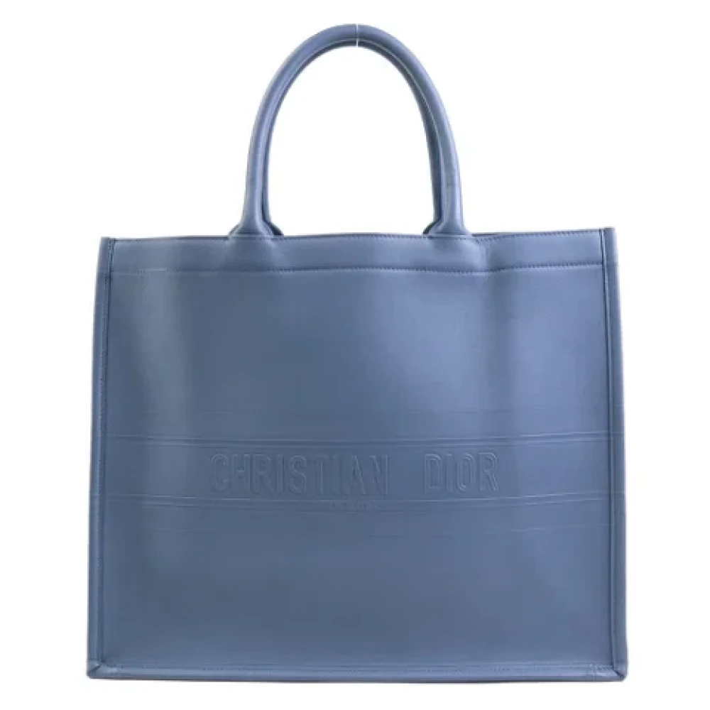 Dior Vintage Pre-owned Leather totes Blue Dames