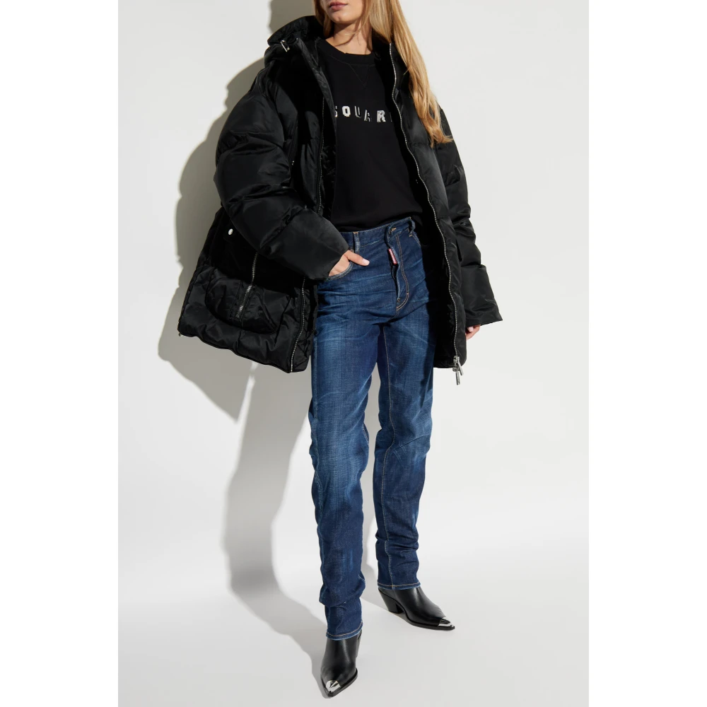 Dsquared2 Sweatshirt met logo Black Dames