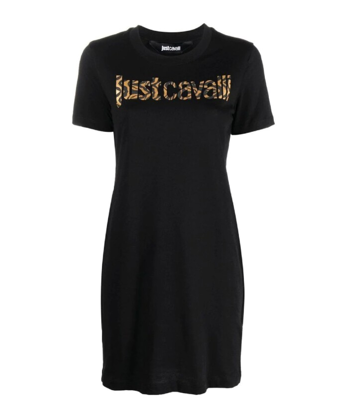 robe-noire-en-jersey-de-coton-a-manches-courtes