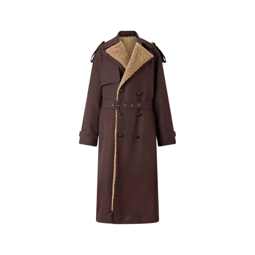 Roberto Cavalli Shearling Interior Trench Coat - Male - Trench Coats - Brown - Xl - Coats