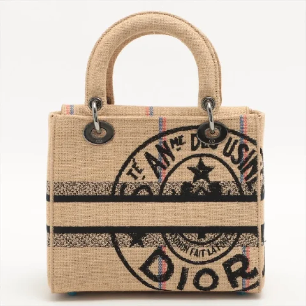 Dior Vintage Pre-owned Canvas handbags Beige Dames