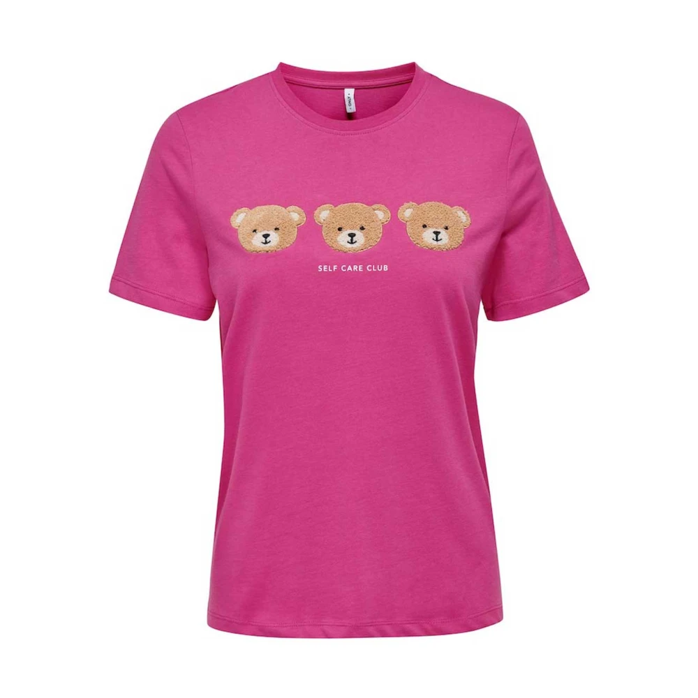 Only Teresa Teddy Top Korte Mouw Shirt Pink Dames