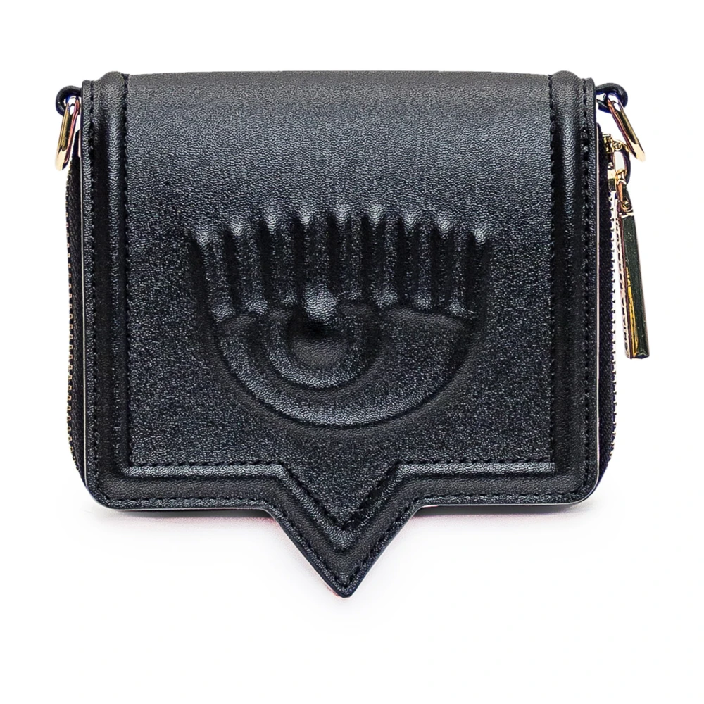 Chiara Ferragni Collection Zwarte portemonnee met afneembare ketting Black Dames