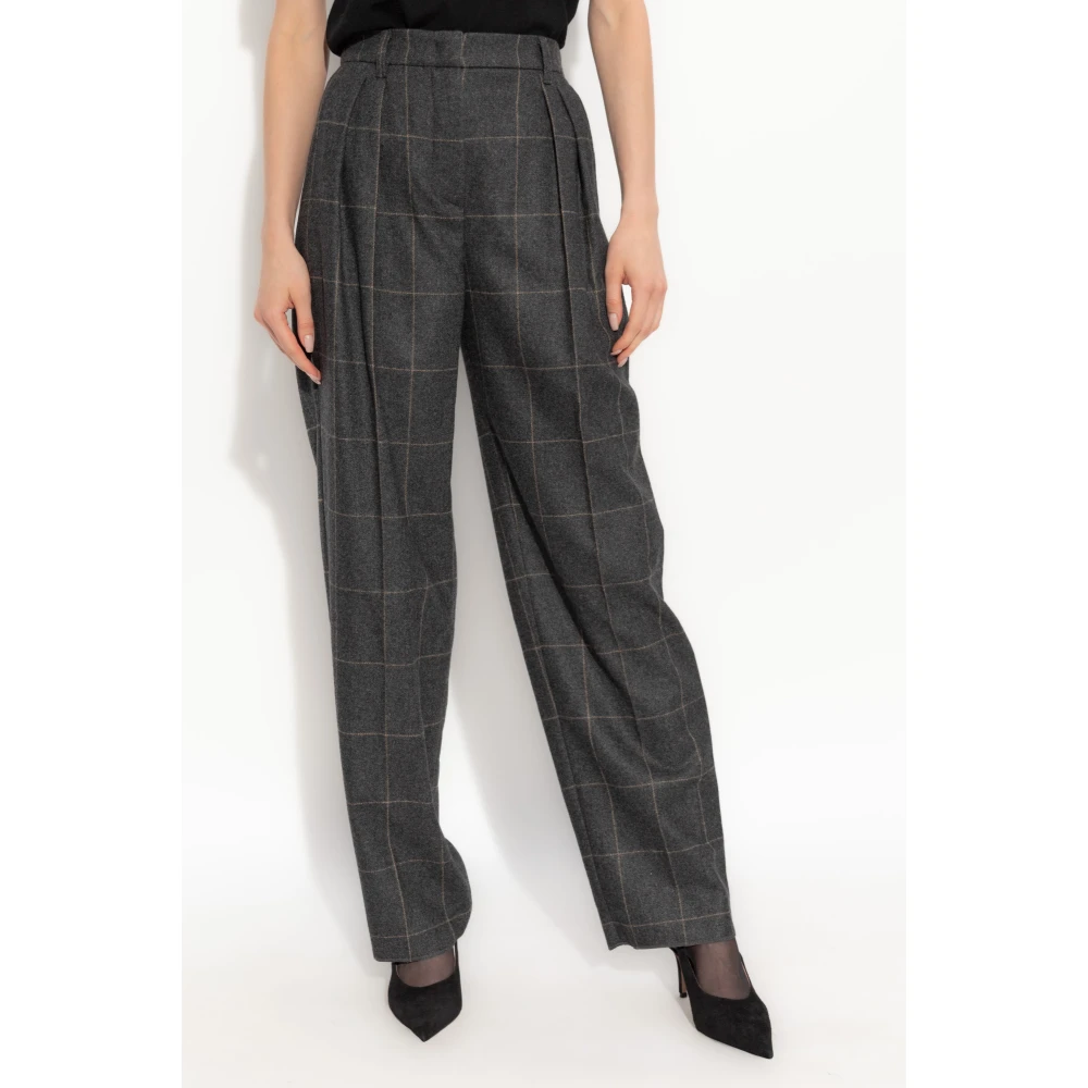 Emporio Armani Geruite Broek Gray Dames