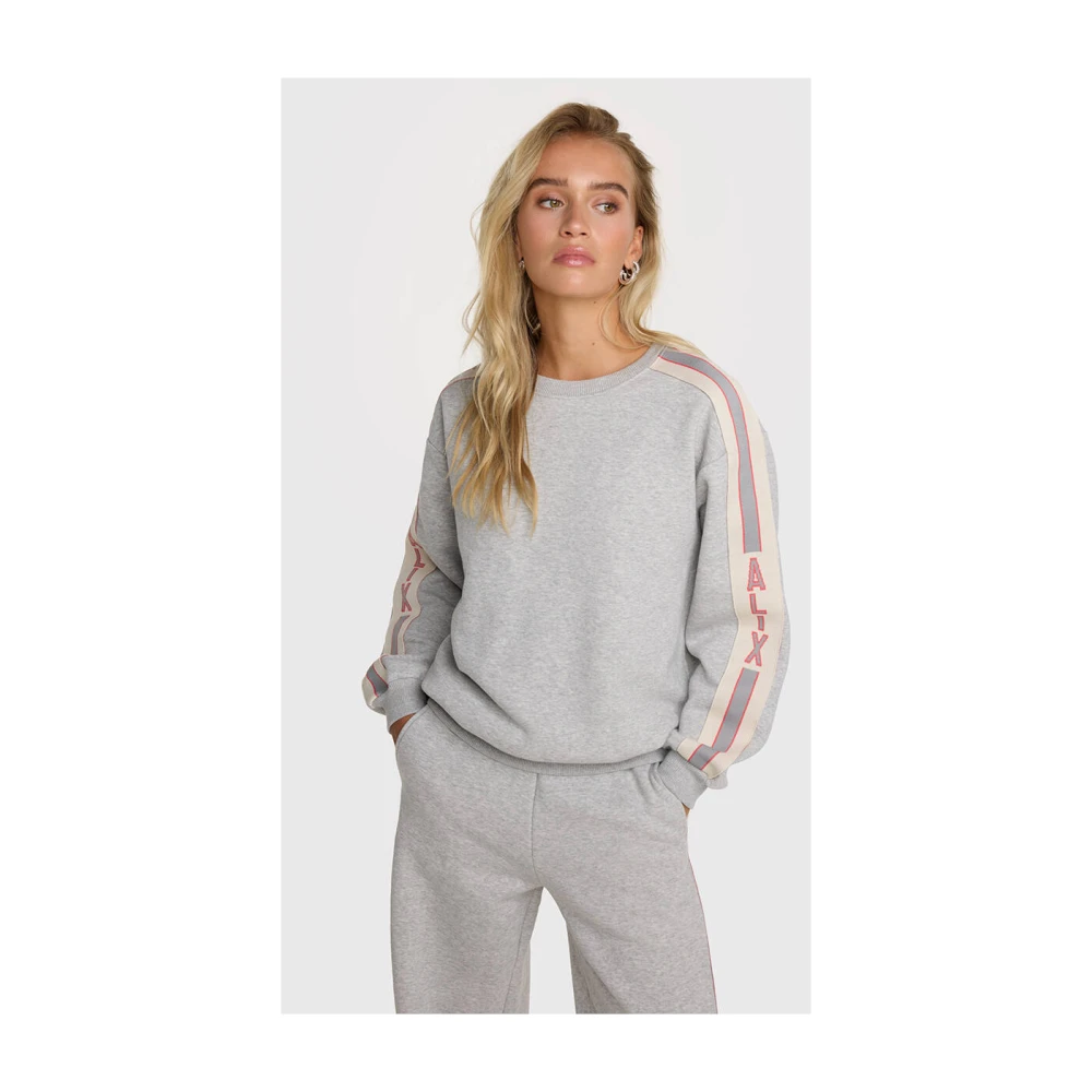 Alix The Label Gestreepte Tape Sweater Gray Dames
