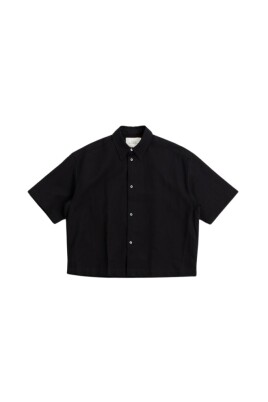 chemise-noire-sanko-en-melange-de-coton-twill