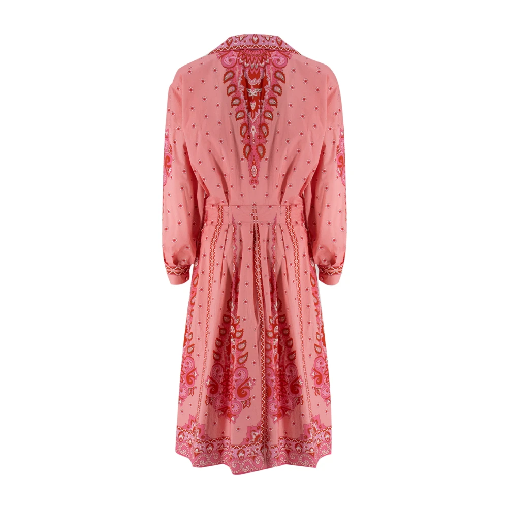ETRO Bloemen Paisley Midi Jurk Pink Dames