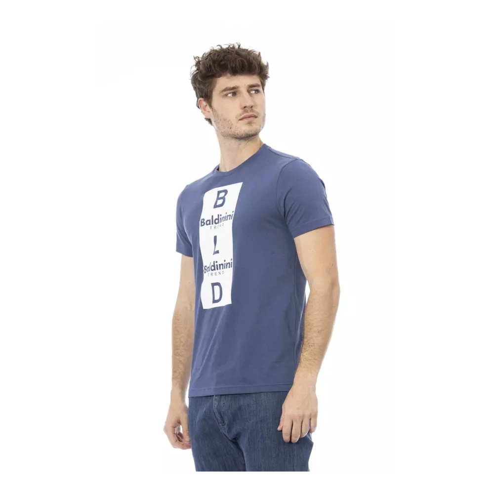 Baldinini Blauw Katoenen T-shirt Blue Heren